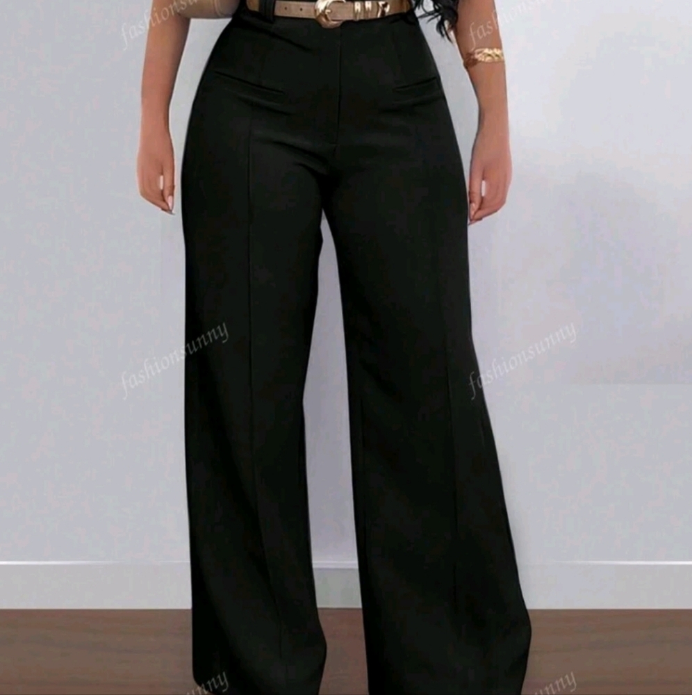 Elegant Black Women's Wide-Leg Pants